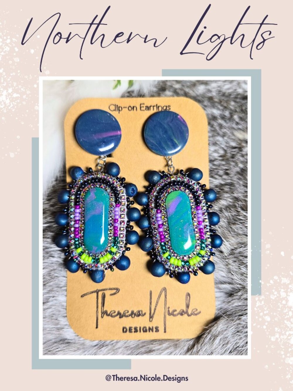 Northern Lights Clip-On Beaded Earrings | Indigenous Handmade Jewelry